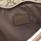 Soft GG Supreme Monogram Textured Dollar Calfskin Web Ophidia Pouch Pocket Belt Bag 85/34 Beige Ebony New Acero Black