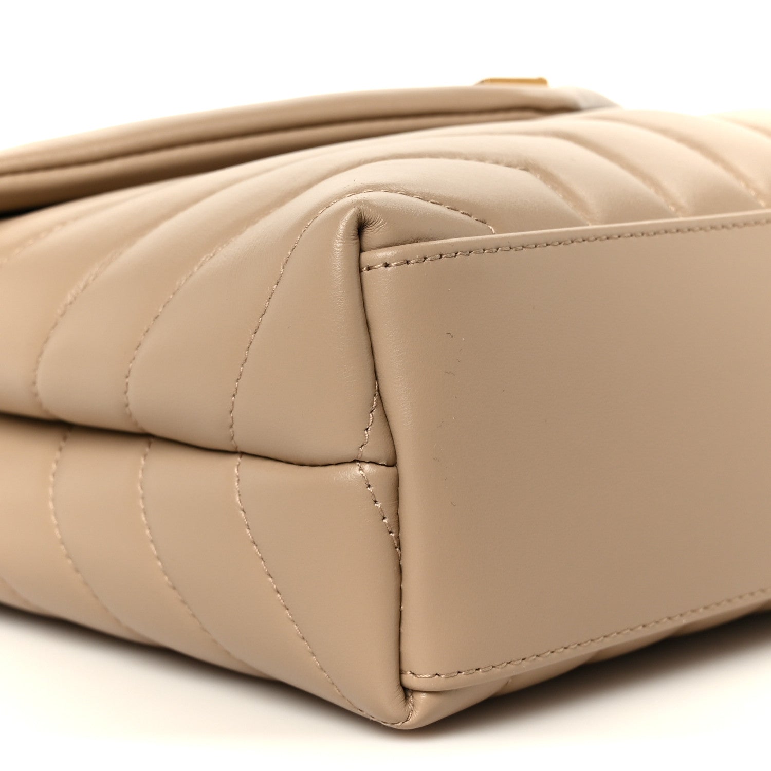 Calfskin Y Quilted Monogram Small Loulou Chain Satchel Dark Beige