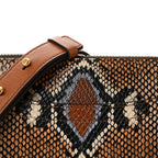 Calfskin Snakeskin Embossed Small Roy Bag Multicolor
