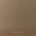 Grained Calfskin La Medusa Flap Shoulder Bag Taupe