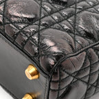 Crinkled Patent Cannage Small Lucky Badges My Lady Dior Black