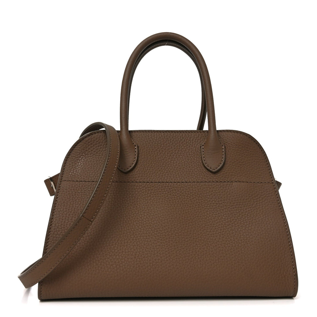 Grained Calfskin Soft Margaux 10 Bag Dark Taupe