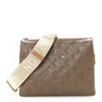 Lambskin Embossed Monogram Coussin PM Taupe