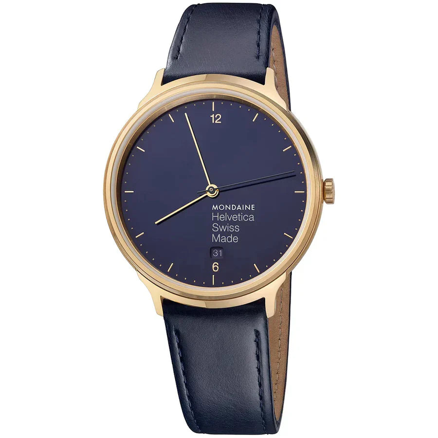 Mondaine Watch Helvetica No1 Light Dark Blue