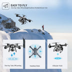 4DRC V14 RC Drone WIFI FPV 4K HD Wide Angle Dual Camera Quadcopter Portable With Bag ,3 Batteries Drone For Beginner,Headless Mode,Gesture Photo - 3 Batteries