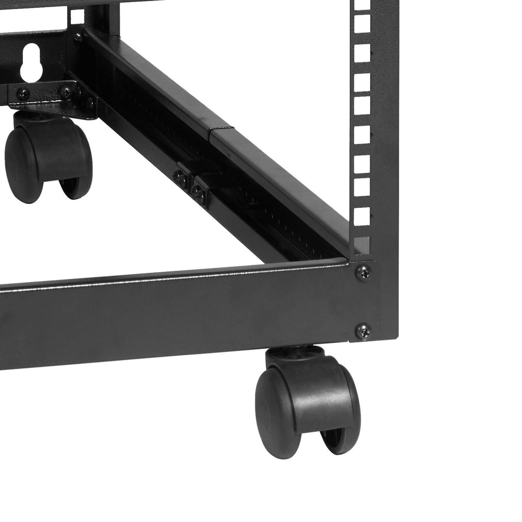 20U Open Frame Server Rack, 23-40 in Adjustable Depth, Free Standing or Wall Mount Network Server Rack, 4 Post AV Rack with Casters, Holds All Your Networking IT Equipment AV Gear Router Modem
