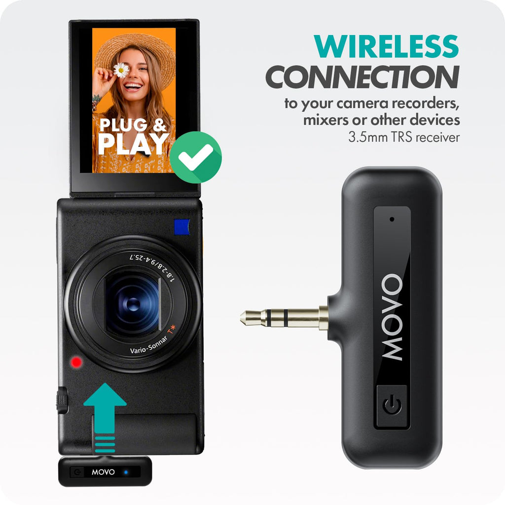 Movo WM-VXR10 Wireless Shotgun Mic Adapter for TRS