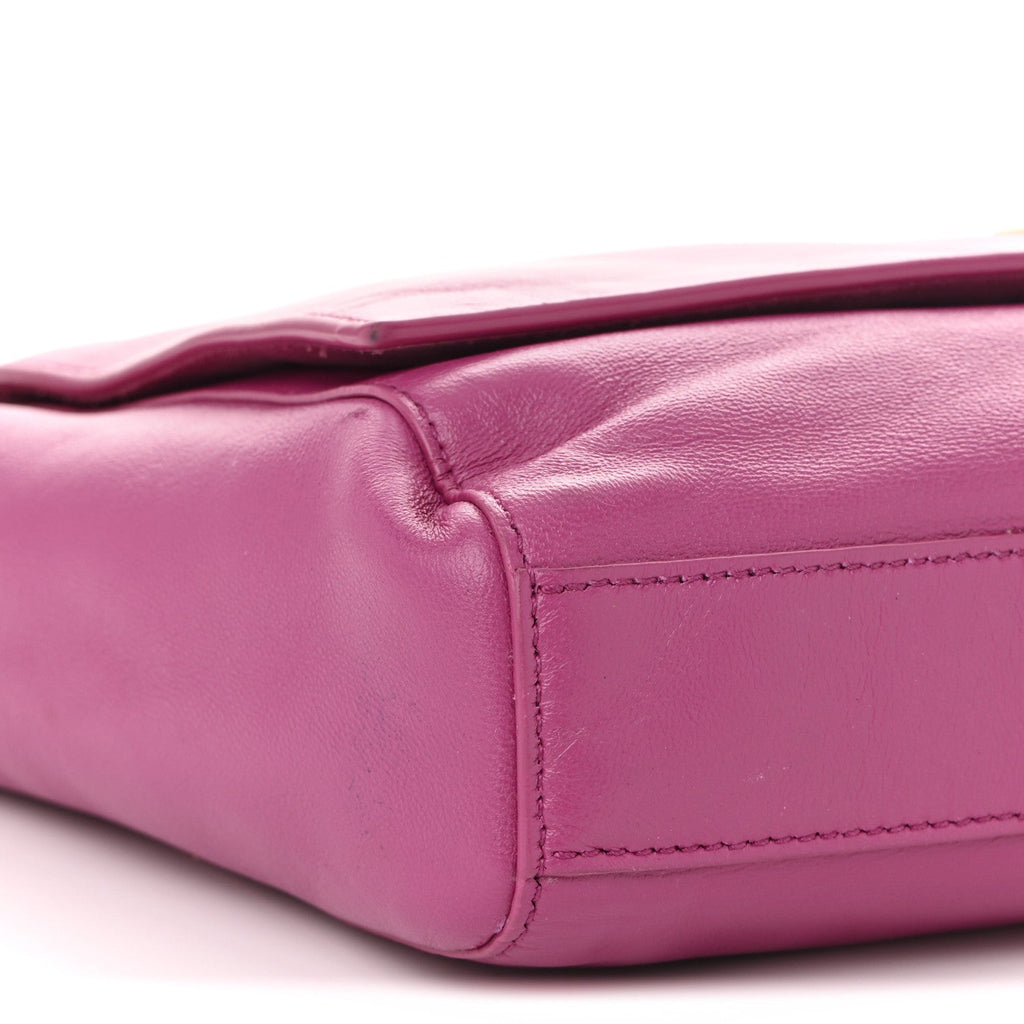 Smooth Calfskin Suede Medium Reversible Monogram Kate Satchel Rose Rubis
