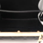 Lambskin Quilted Pearl CC Vanity Case Black