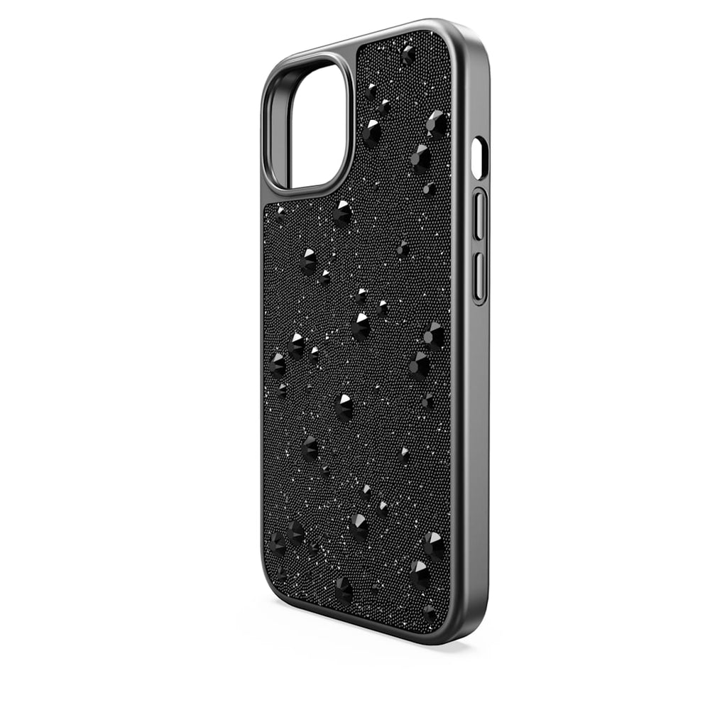 High smartphone case, Flat Back crystals, iPhone 15, Black