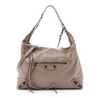 Arena Lambskin Classic Hardware Medium Le City Hobo Bag Sesame
