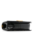 Calfskin Crocodile Embossed Graffiti Cocodile Medium Boy Flap Black