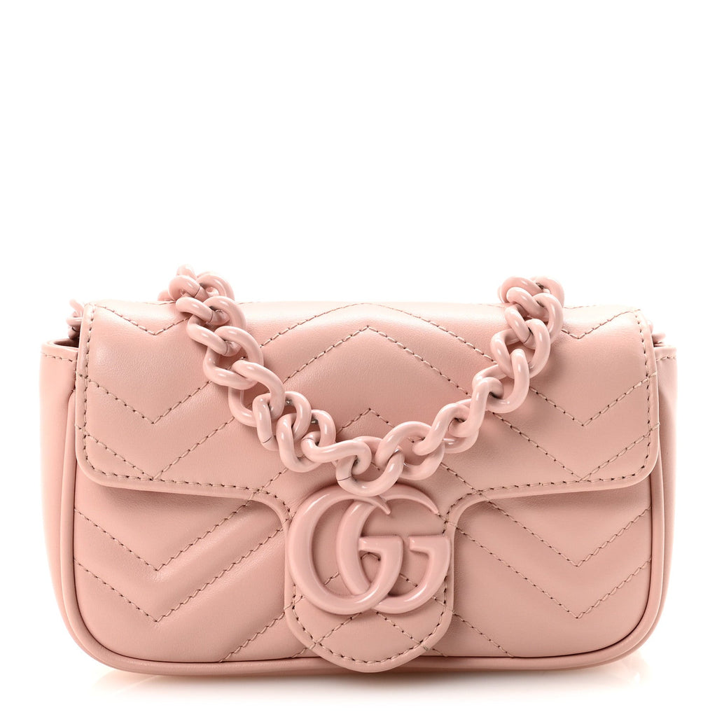 Calfskin Matelasse Monochrome GG Marmont Chain Belt Bag Perfect Pink