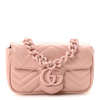 Calfskin Matelasse Monochrome GG Marmont Chain Belt Bag Perfect Pink