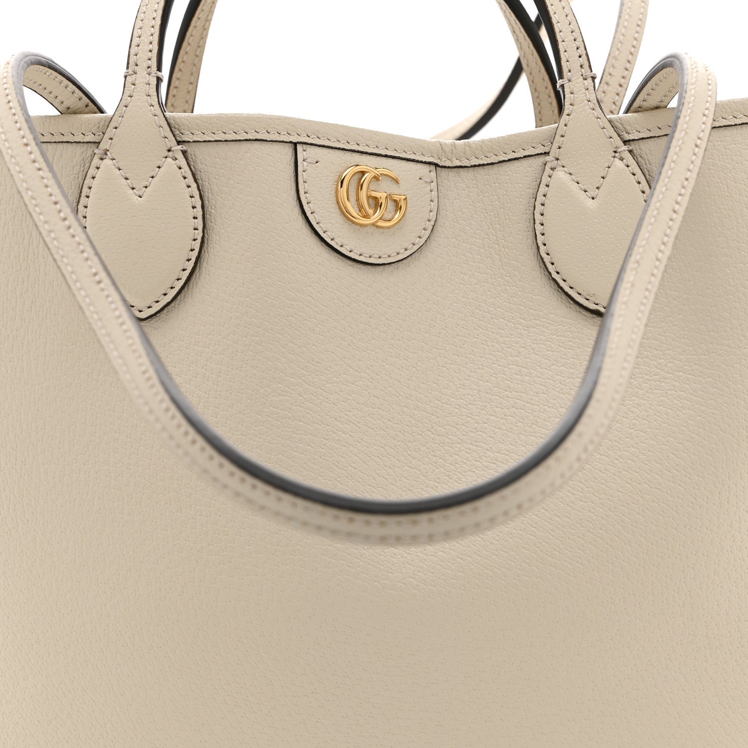 Textured Dollar Calfskin Medium Ophidia Shoulder Tote Bag  Mystic White