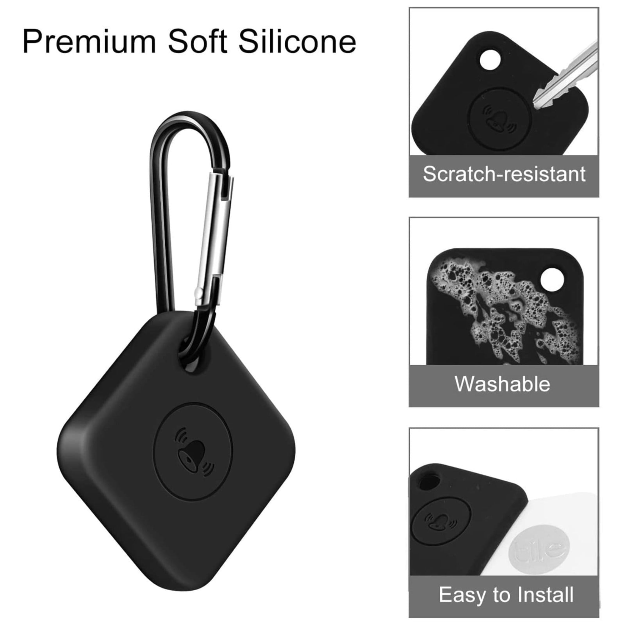 SAHARA - Silicone Case for Tile Mate (4-Pack) - Black/Blue/Red/White