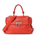 Grained Calfskin Large Sofia Satchel Sunset
