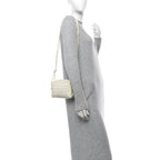 Patent Nappa Intrecciato Mini Loop Camera Bag White