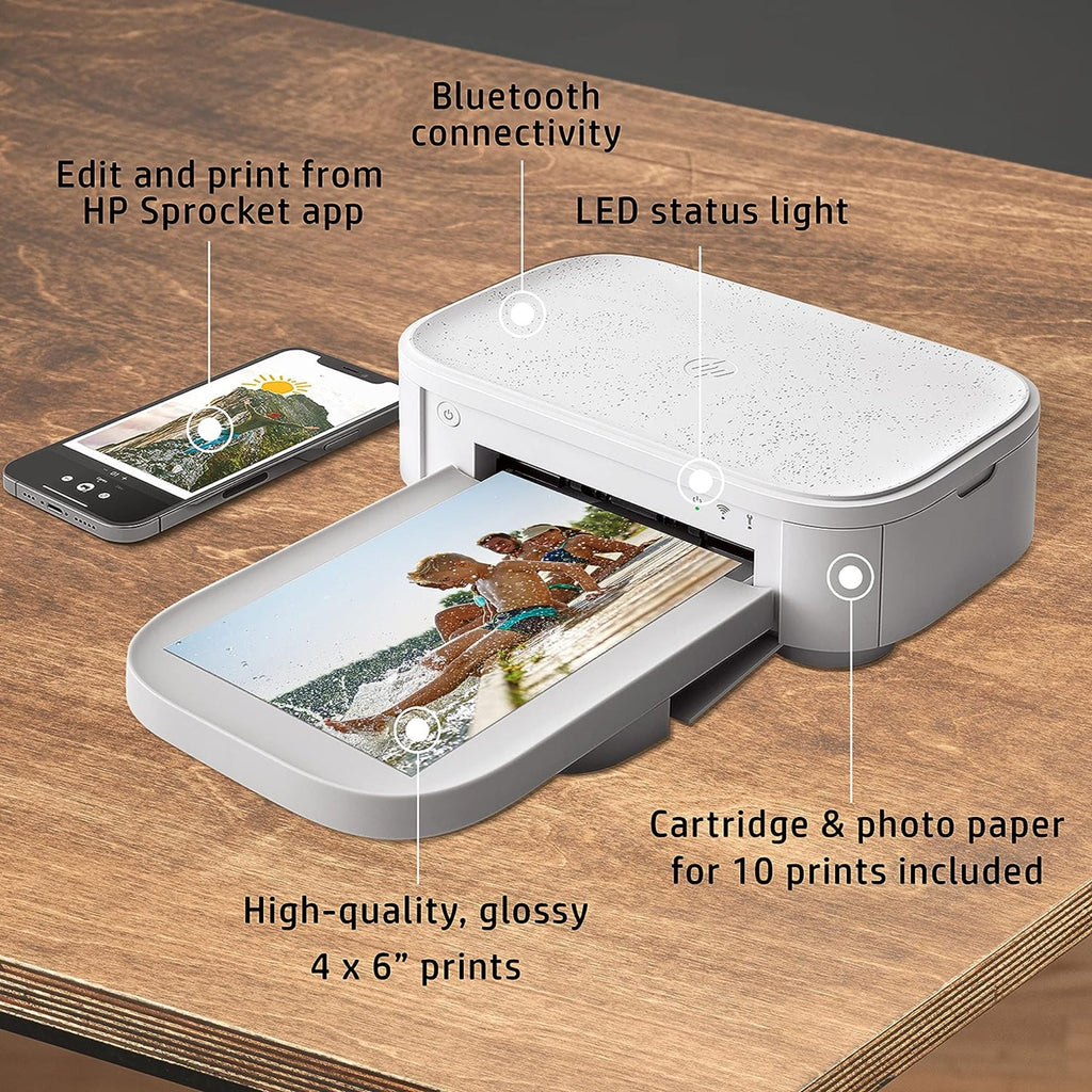 HP Sprocket Studio Plus 4x6” Instant Photo Printer – Wirelessly Prints from iOS & Android Device