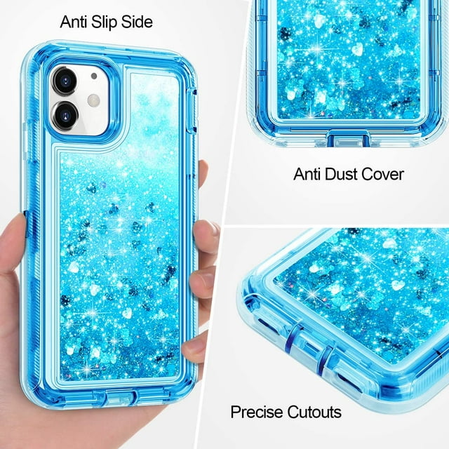 Entronix Case Compatible with iPhone 15 Pro - Liquid Glitter Triple-Layer Heavy Duty Protection