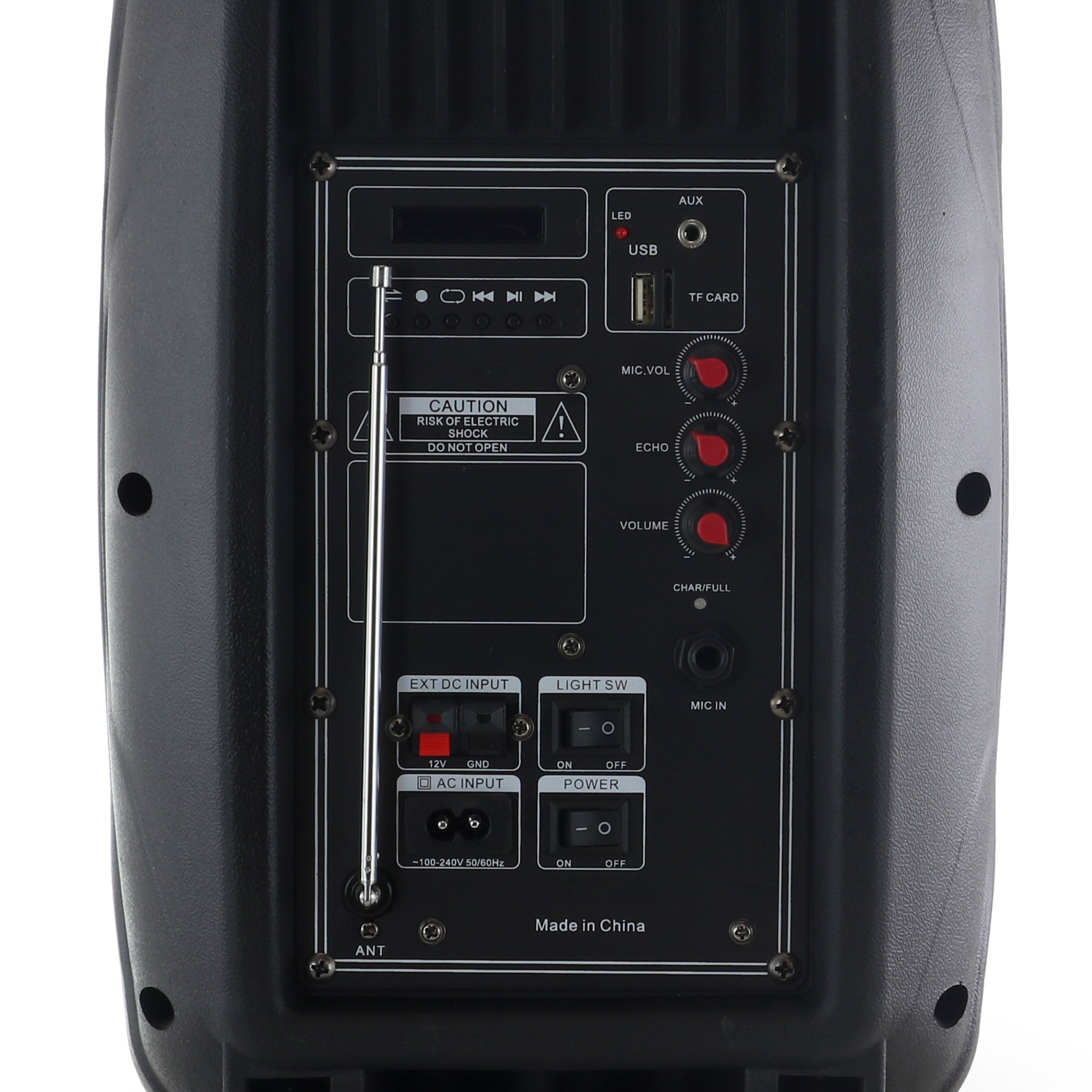 8 Inch 400 Watts Bluetooth Portable Party Speaker with USB, SD Input and Reactive Lights