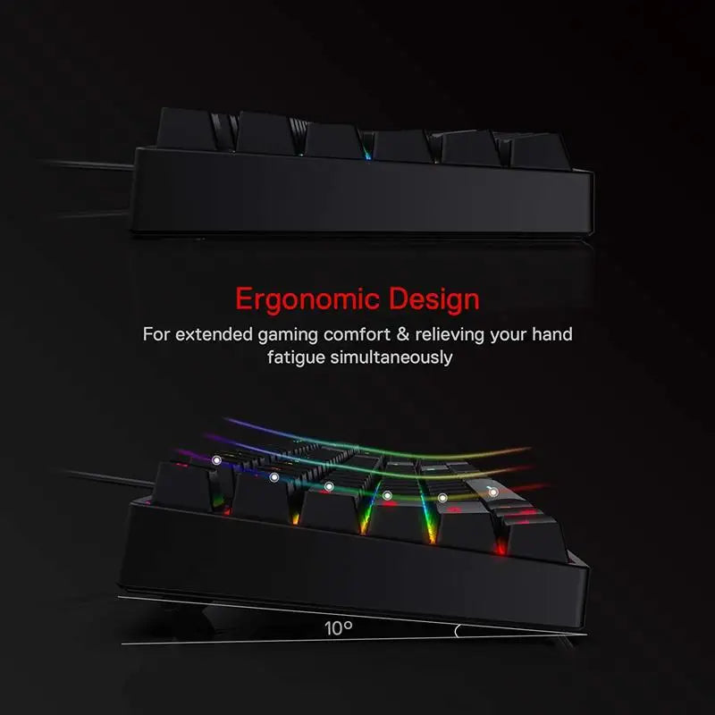 Redragon K582 SURARA RGB Mechanical Gaming Keyboard with 104 Linear Red Switches and Quiet Backlighting - Red Switch