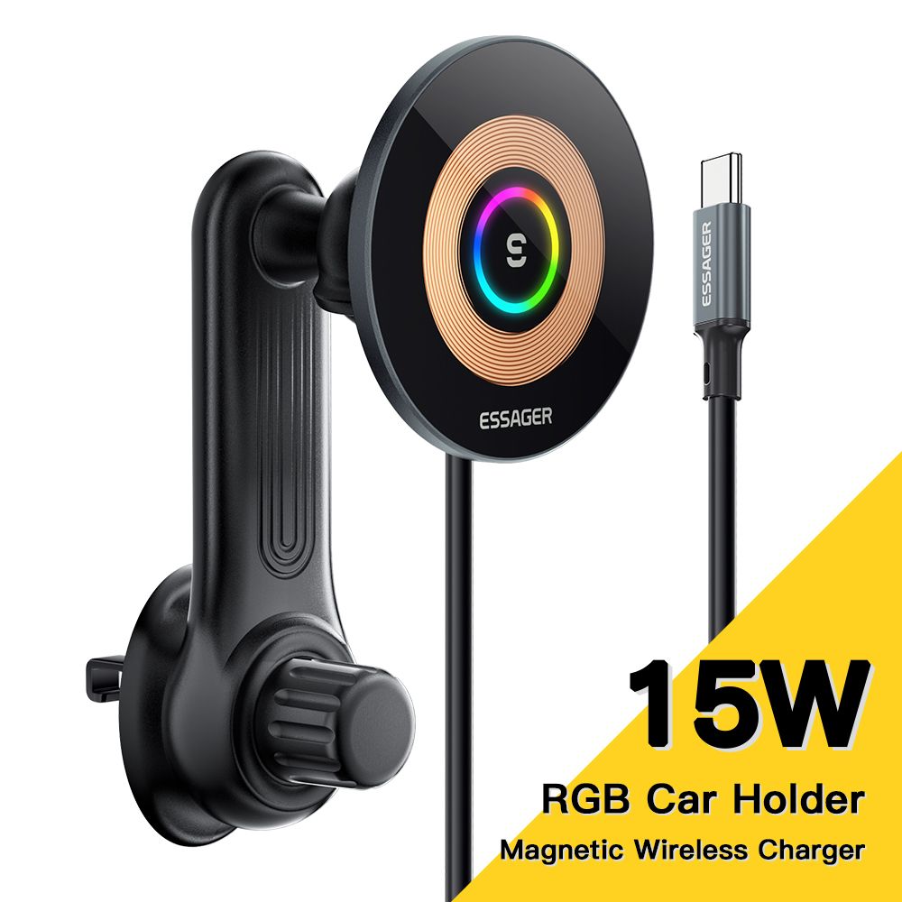 Essager 15W QI Car Wireless Charger Phone Holder Mount For iPhone 14 13 12 Pro Max Wireless Fast Charging Phone Holder Charger