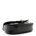 Patent Calfskin Quilted Mini Clutch Black