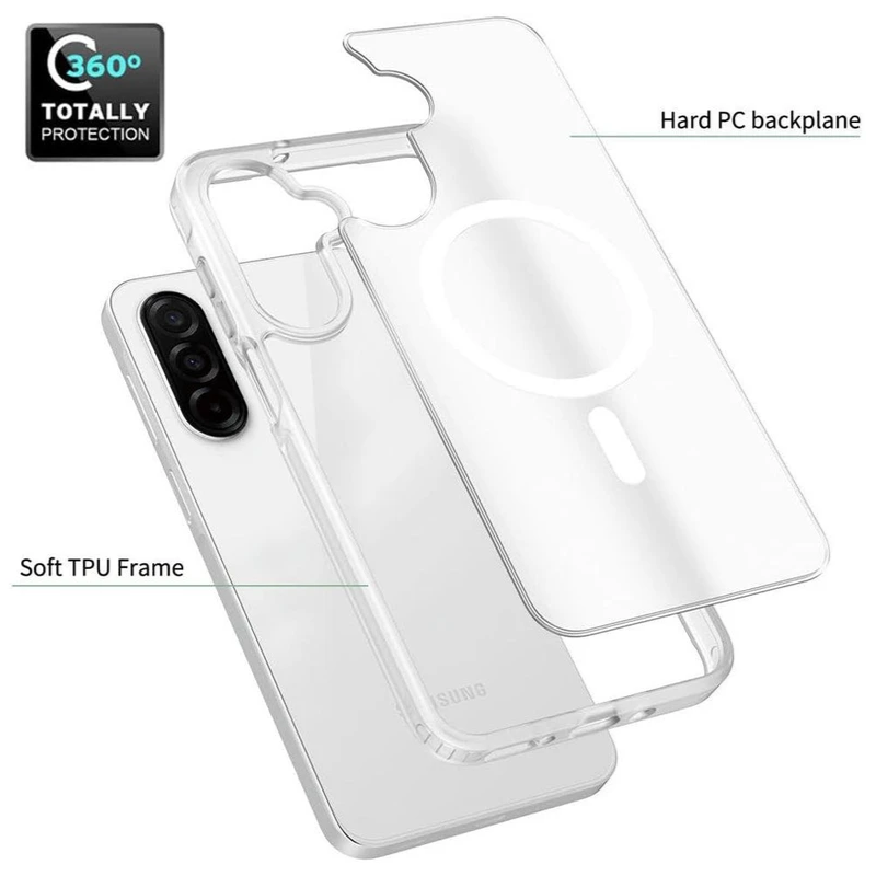 [DIS] Entronix [Magnetic] Case Compatible with Galaxy A17 - [Hard Back] Clear Cover