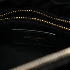 Calfskin Y Quilted Monogram Medium Loulou Chain Satchel Black