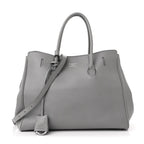 Smooth Calfskin Small Hampton Carry All Bag Grey