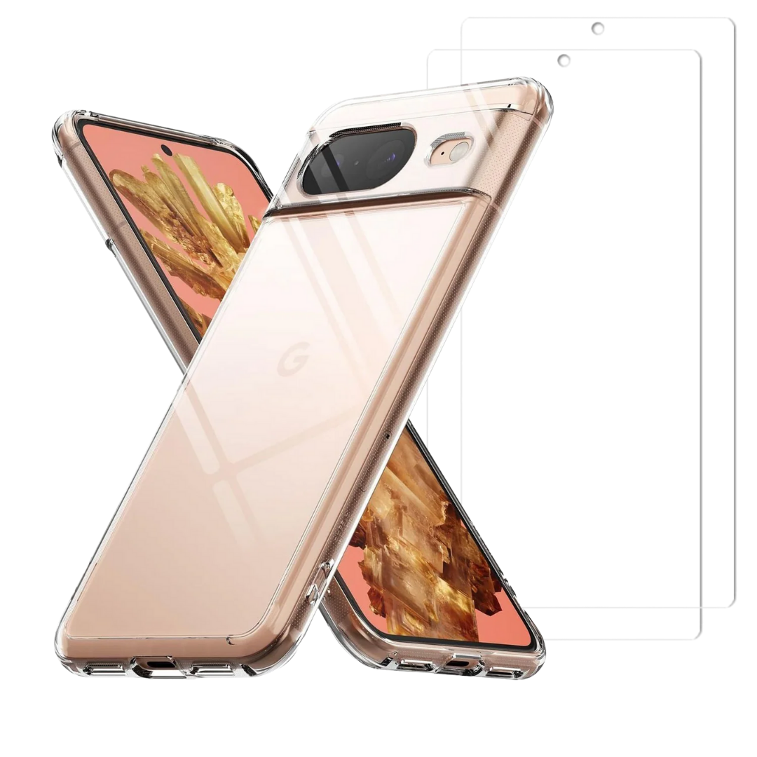 Entronix Bundle Compatible with Pixel 9 - Clear Case & 2 Clear Screen Protectors