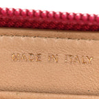 Lambskin Camellia Embossed Large Gusset Zip Around Wallet Fuchsia