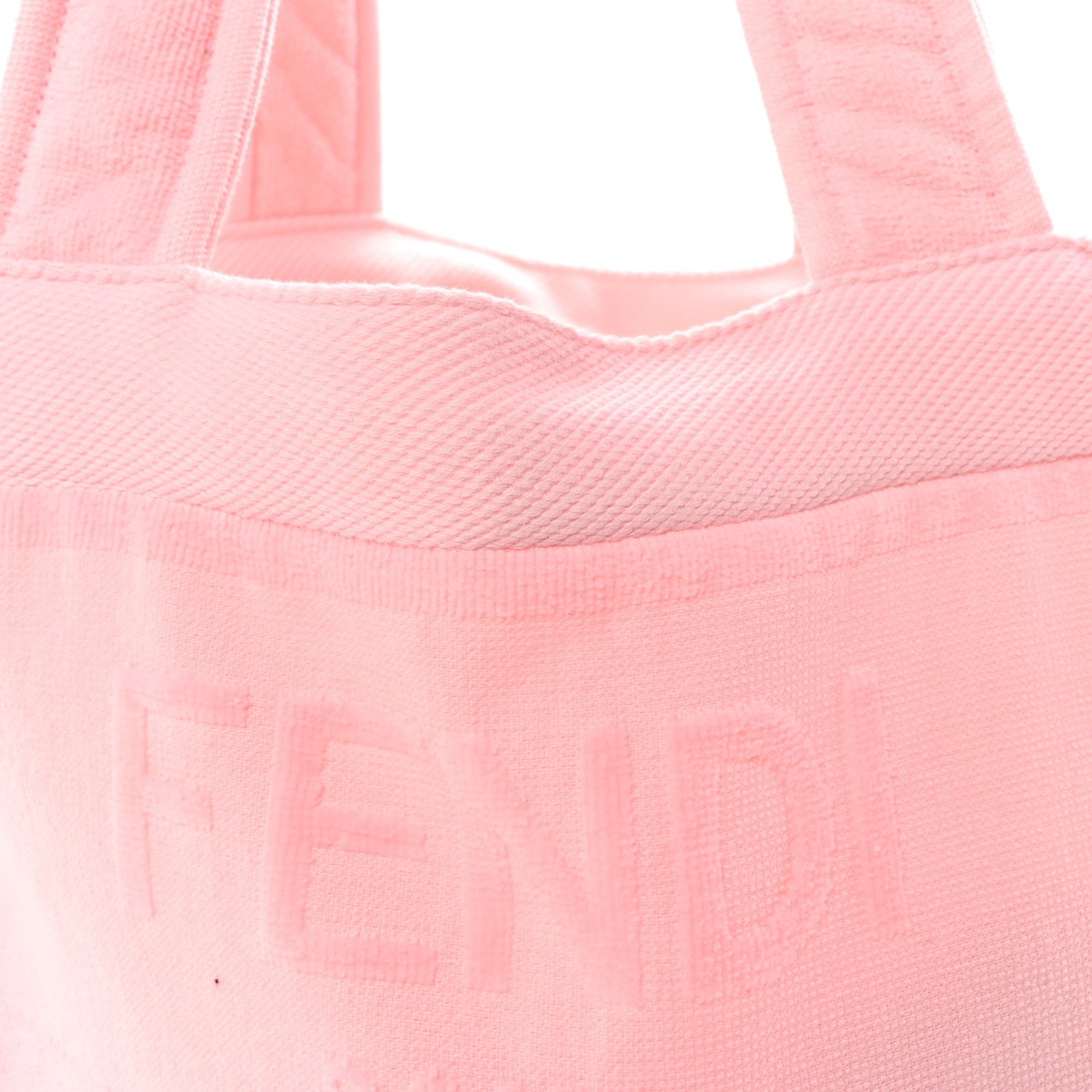 Terrycloth FF Embossed Beach Towel Tote Bag Pink