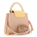 Taurillon Enamel Flower Chain Capucines BB Beige Yellow Creme