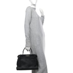 Cuoio Romano Selleria Bi-Color Medium Peekaboo Iconic Satchel Black Mou