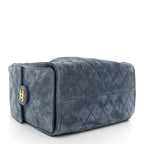 Suede Quilted Small Chanel 25 Handbag Blue