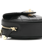 Lambskin Quilted CC In Love Heart Clutch With Chain Black