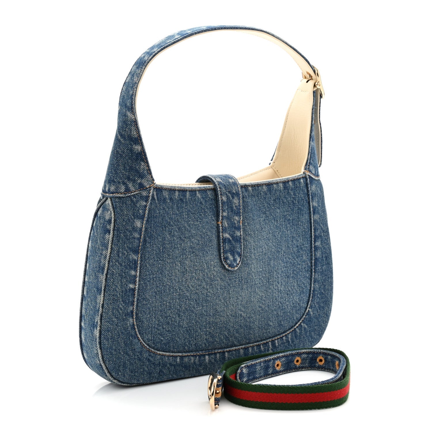 Denim Small Jackie Shoulder Bag Blue Denim