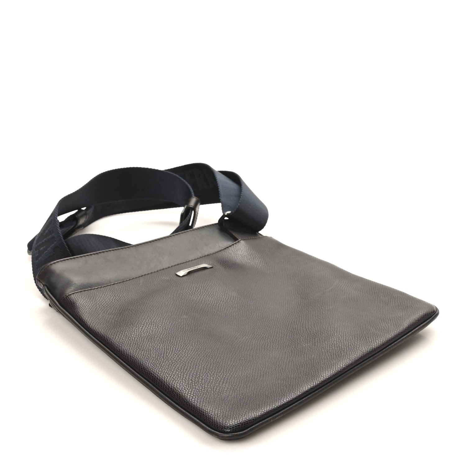 Stamped Calfskin Crossbody Bag Brown
