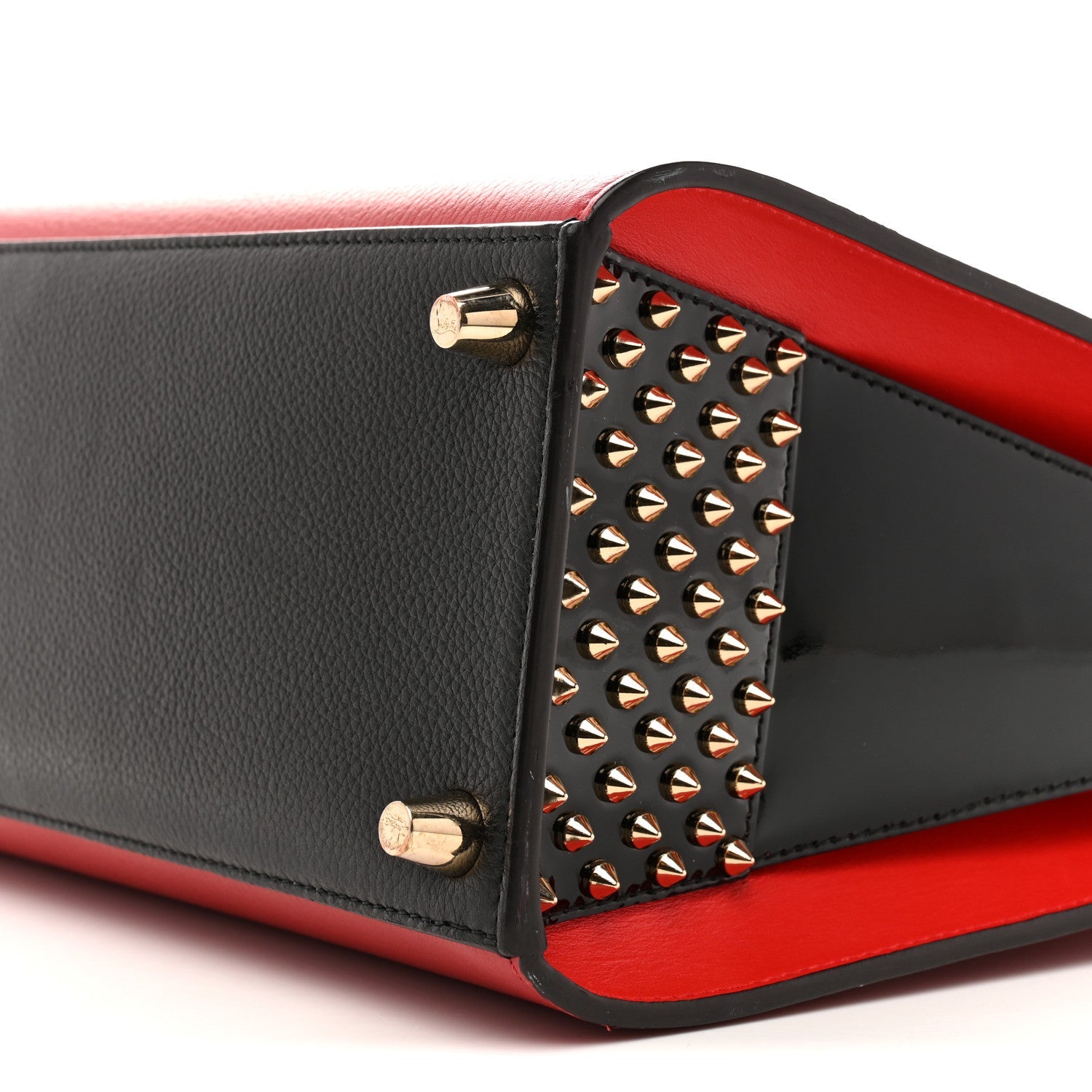 Calfskin Empire Patent Studded Medium Paloma Loulou Carmin Black
