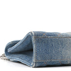 Denim Mixed Matelasse Triquilt Medium Monogram Envelope Satchel Blue