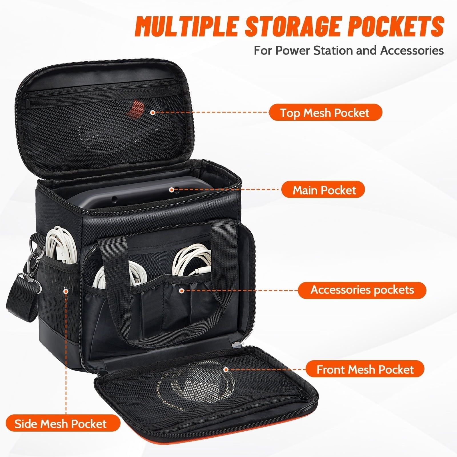 Portable storage bag, battery box, travel power pack, suitable for 1500W generators - XL