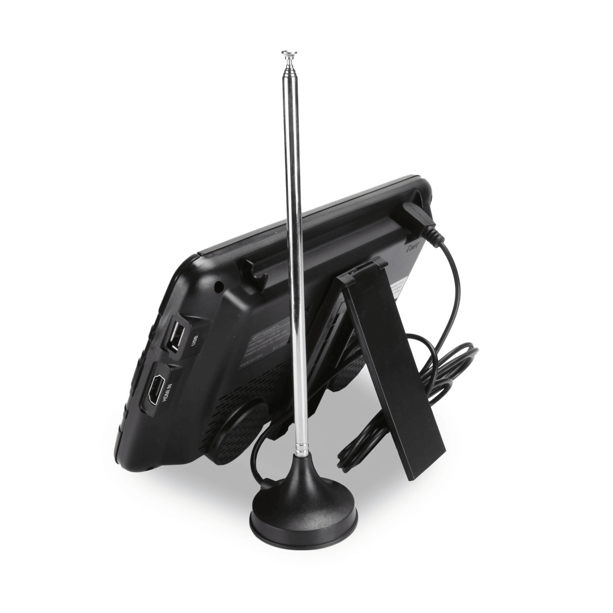 Portable 7" TV and Digital Multimedia Player with Built-In Battery and DC Car Cord