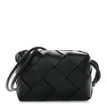 Lambskin Maxi Intrecciato Small Cassette Camera Bag Black