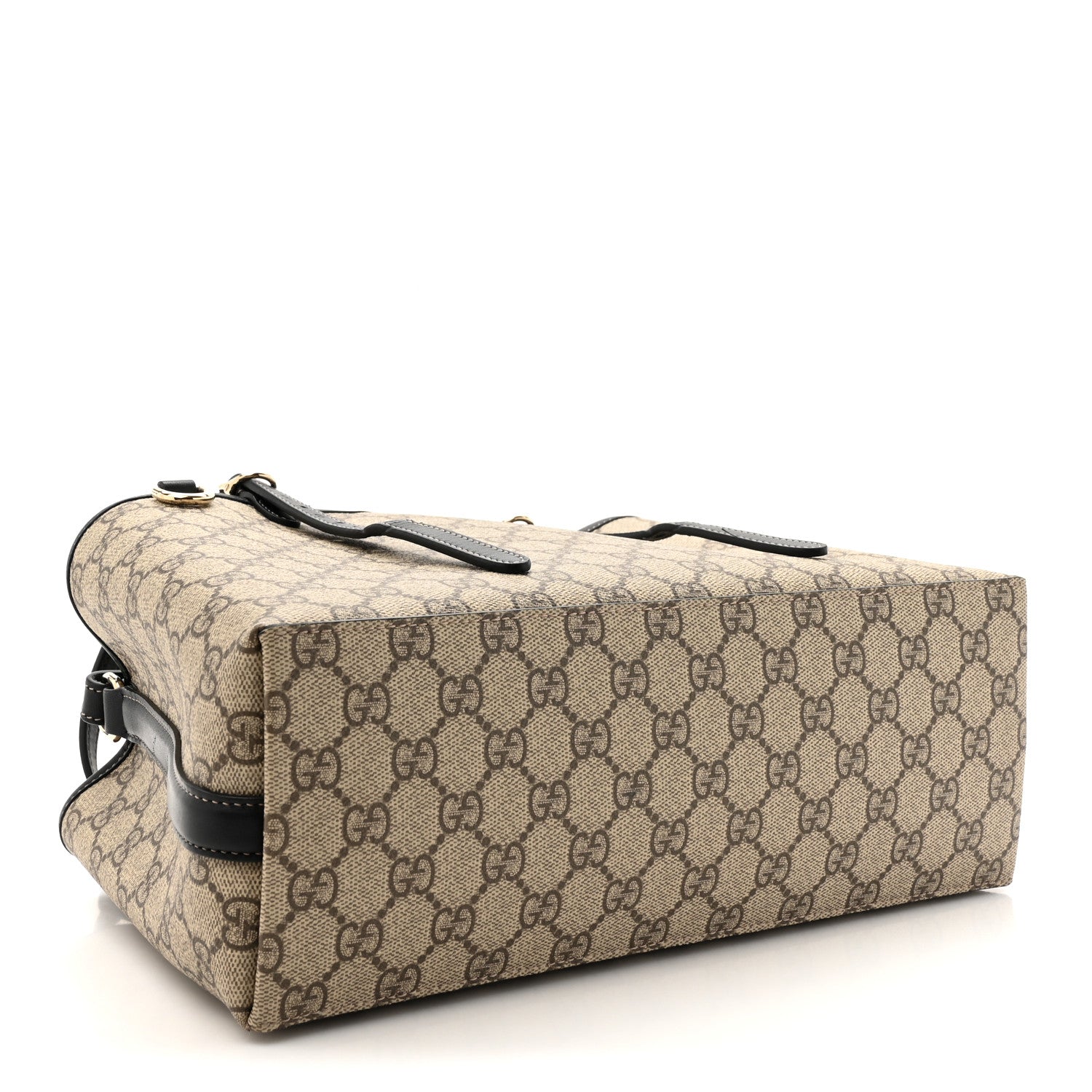 GG Supreme Monogram Emblem Small Tote Bag Beige Black