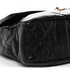 Goatskin Quilted Large Chanel 19 Flap Black
