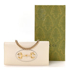 Boarded Plutone Calfskin Horsebit 1955 Wallet On Chain Mystic White