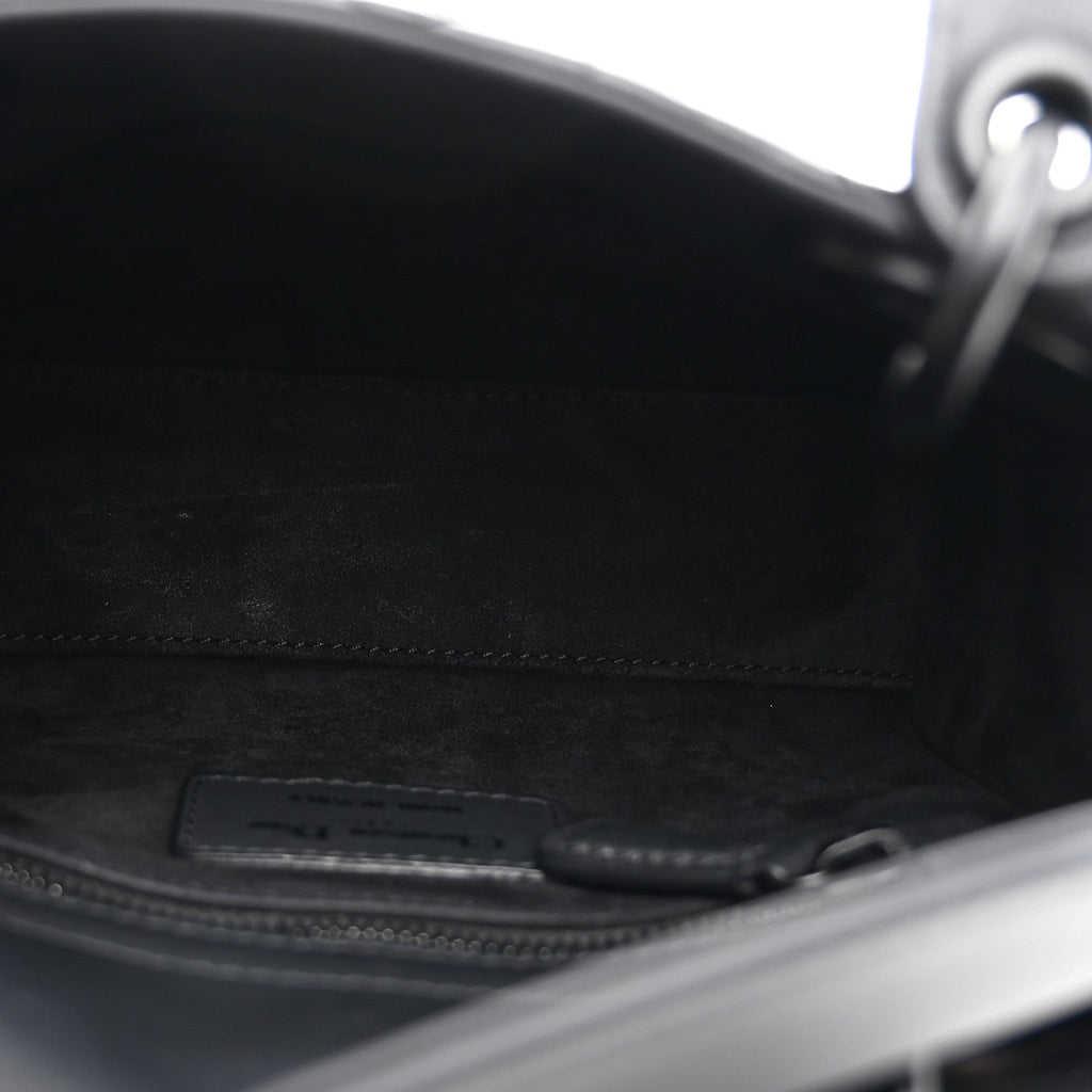 Ultra Matte Calfskin Cannage Mini Lady Dior Black