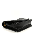 Crinkled Calfskin Matelasse Monogram Baby Niki Chain Satchel Black